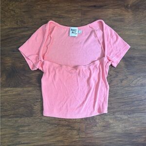 Princess Polly Pink Fitted Crop Top